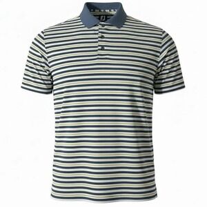 FootJoy Golf‎ Polo Blue/White/Yellow Striped Men's Size L